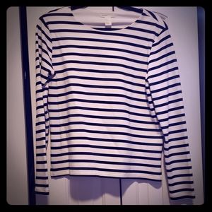 Like New. H&M Navy Striped Longsleeved shirt.